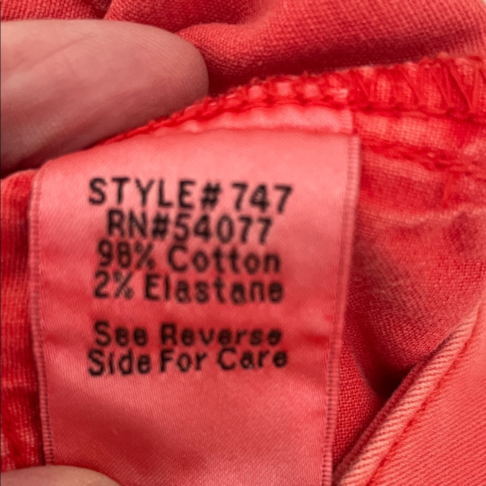 CAbi High-Rise Skinny Jeans in Coral - Picture 3 of 5